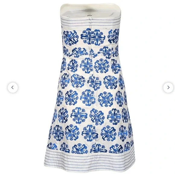 Lilly Pulitzer strapless linen blend fish embroidered dress - Picture 2 of 13